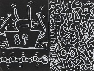 Keith Haring (1958 - 1990) - Untitled (Robot and Snake)
