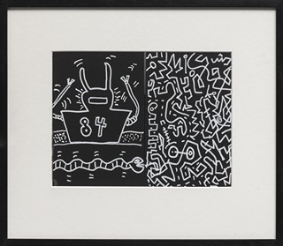 Keith Haring (1958 - 1990) - Untitled (Robot and Snake)
