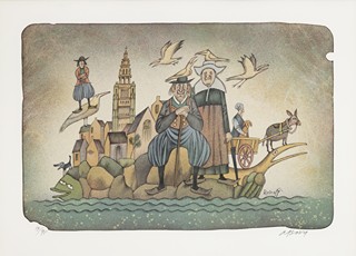 Adolf Born (1930 - 2016) - Pohlednice z Bretaně