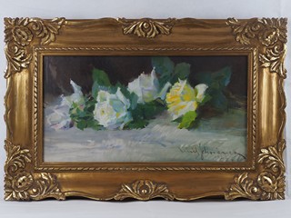 Emil Schovánek (1885 – 1947) - Zátiší s bílými růžemi
