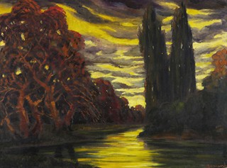 Anton Jasusch (1882 - 1965) - Súmračná krajina (veľký formát)