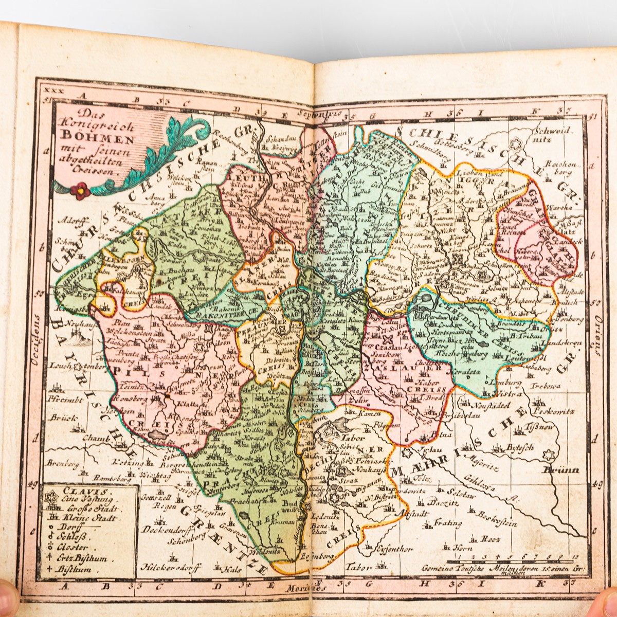 (Evropa, Německé státy, Rakousko, Čechy, Morava, Slezsko, Lužice, Chebsko, Loketsko, panství Teplice,…) Continuirter Atlas Portatilis Germanicus oder Compendieuse Vorstellung Teutschlandes…