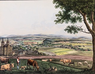 (Žamberk, město a zámek) Stadt Senftenberg von Abend