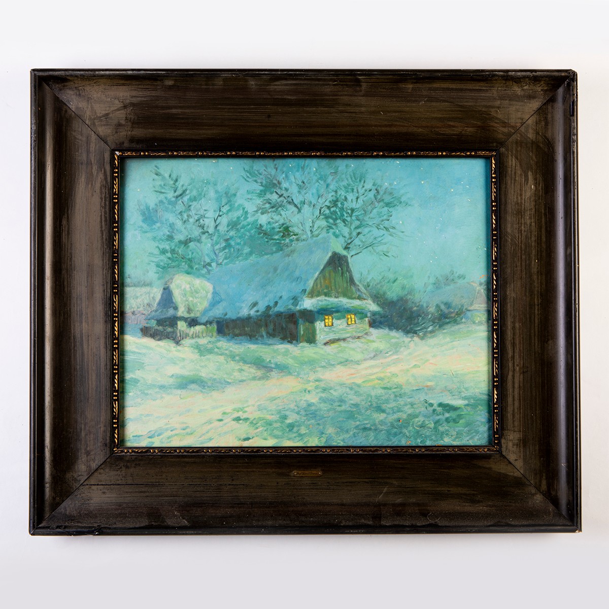 Karel Beneš (1881 - 1941) - Zimní krajina s chalupou.