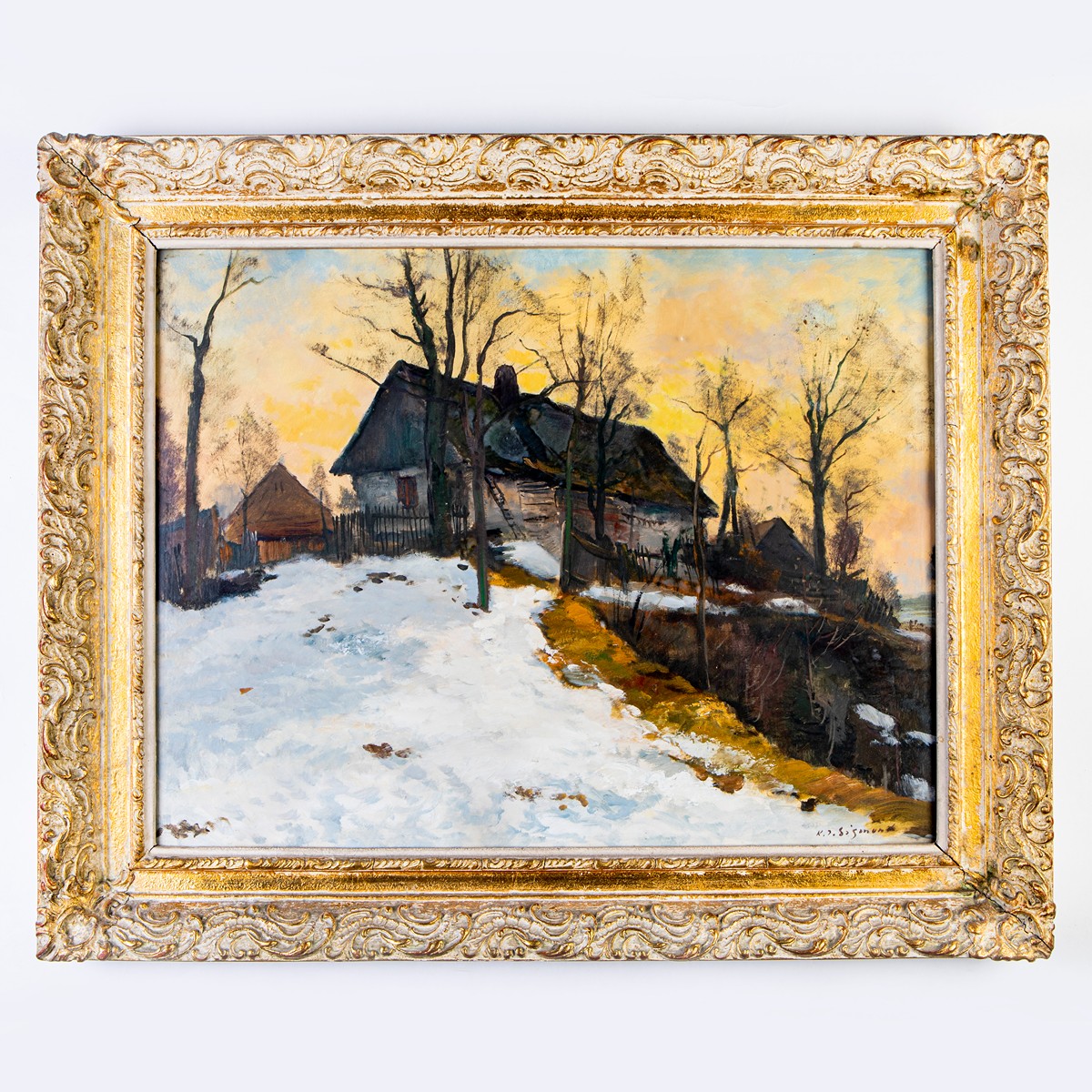 Karel Jan Sigmund (1897 - 1959) - Zimní krajina s chalupou.