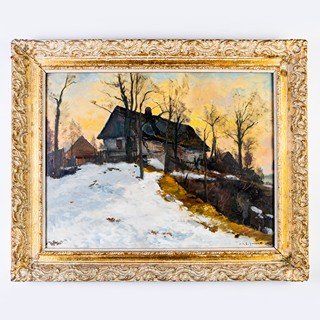 Karel Jan Sigmund (1897 - 1959) - Zimní krajina s chalupou.