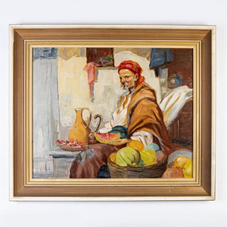 Oskar Hájek (1886) - Muž z Balkánu na trhu s ovocem.