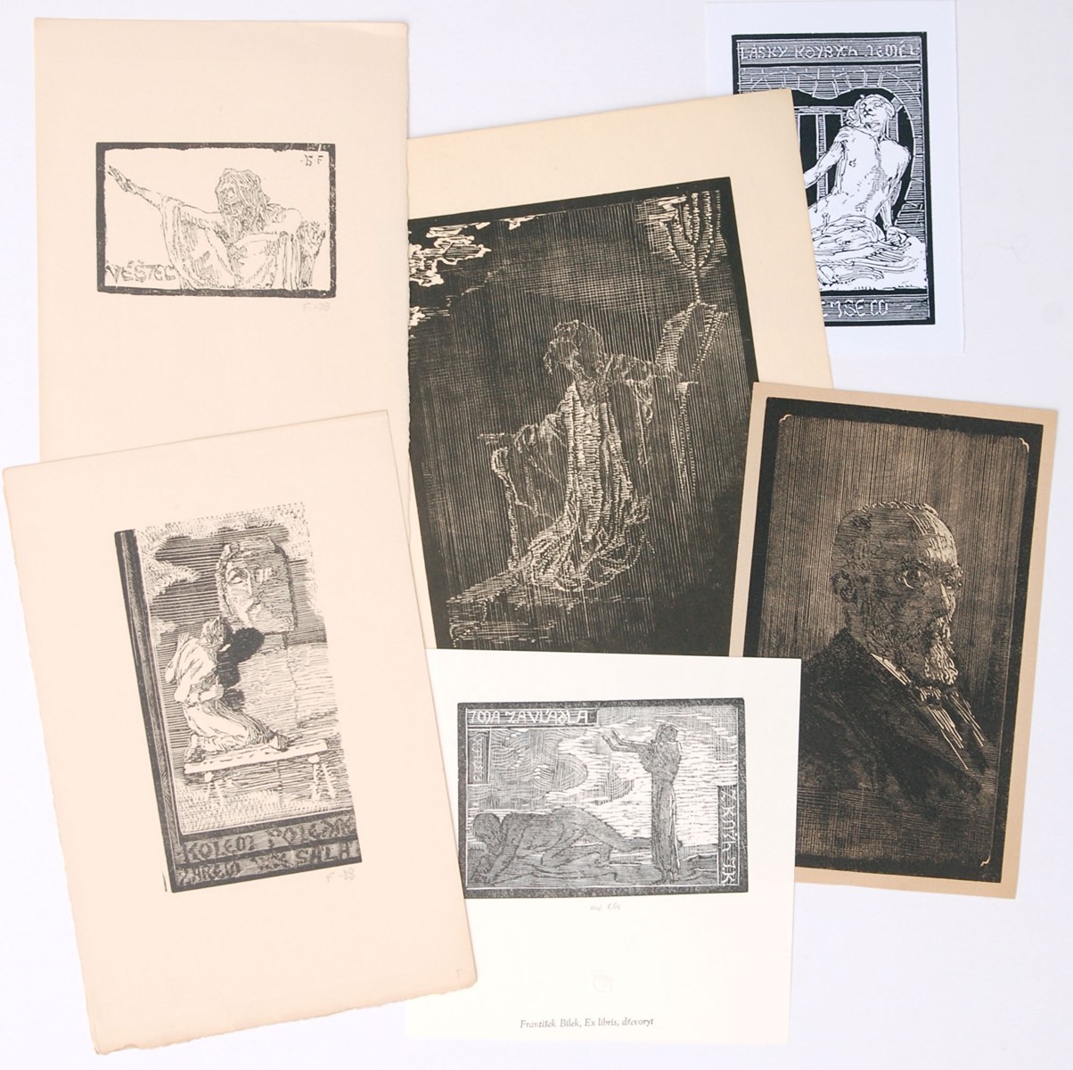 František Bílek (1872-1941) - Konvolut šesti drobných grafik