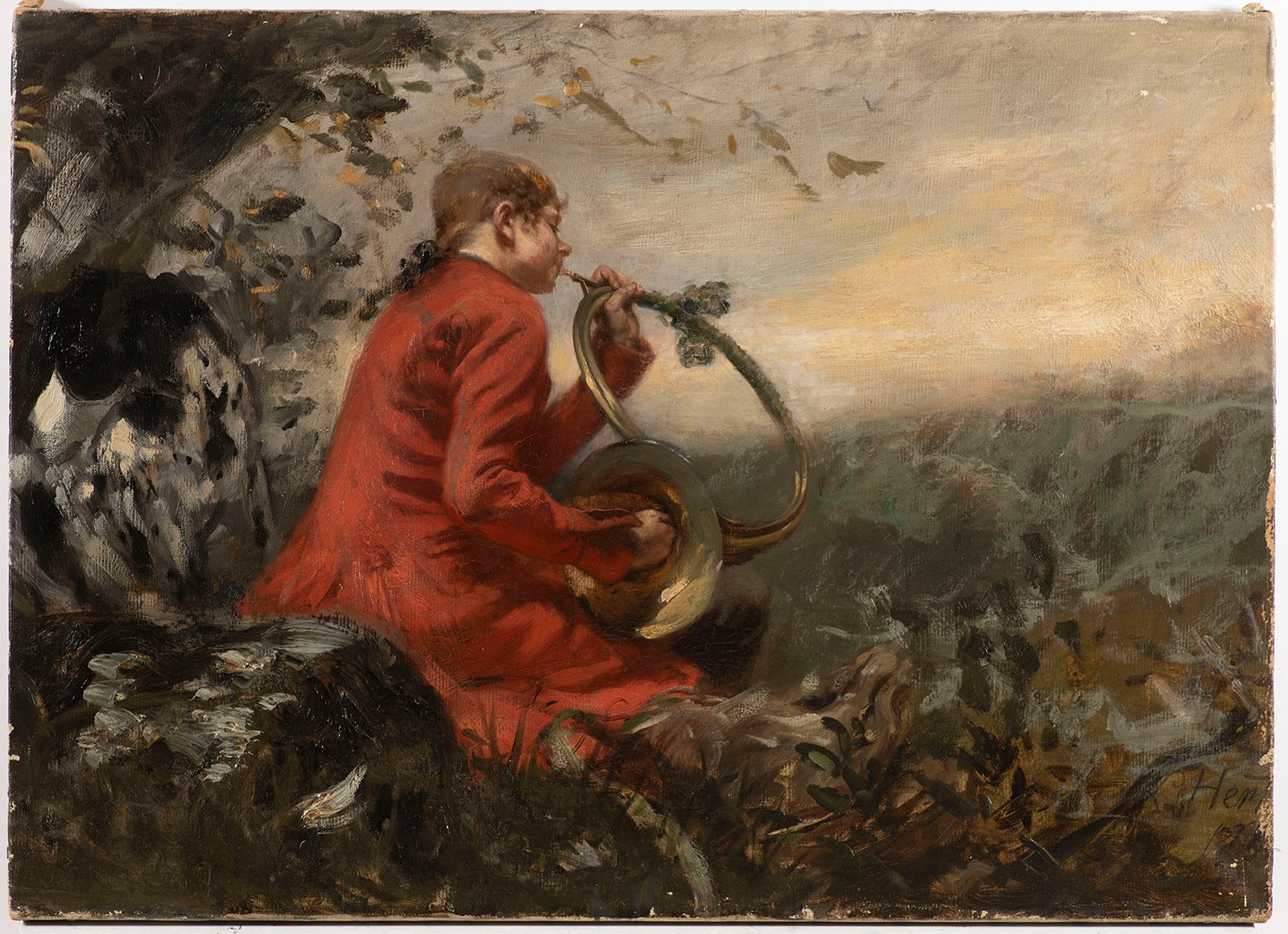 Painter 19th century - Hunters at rest