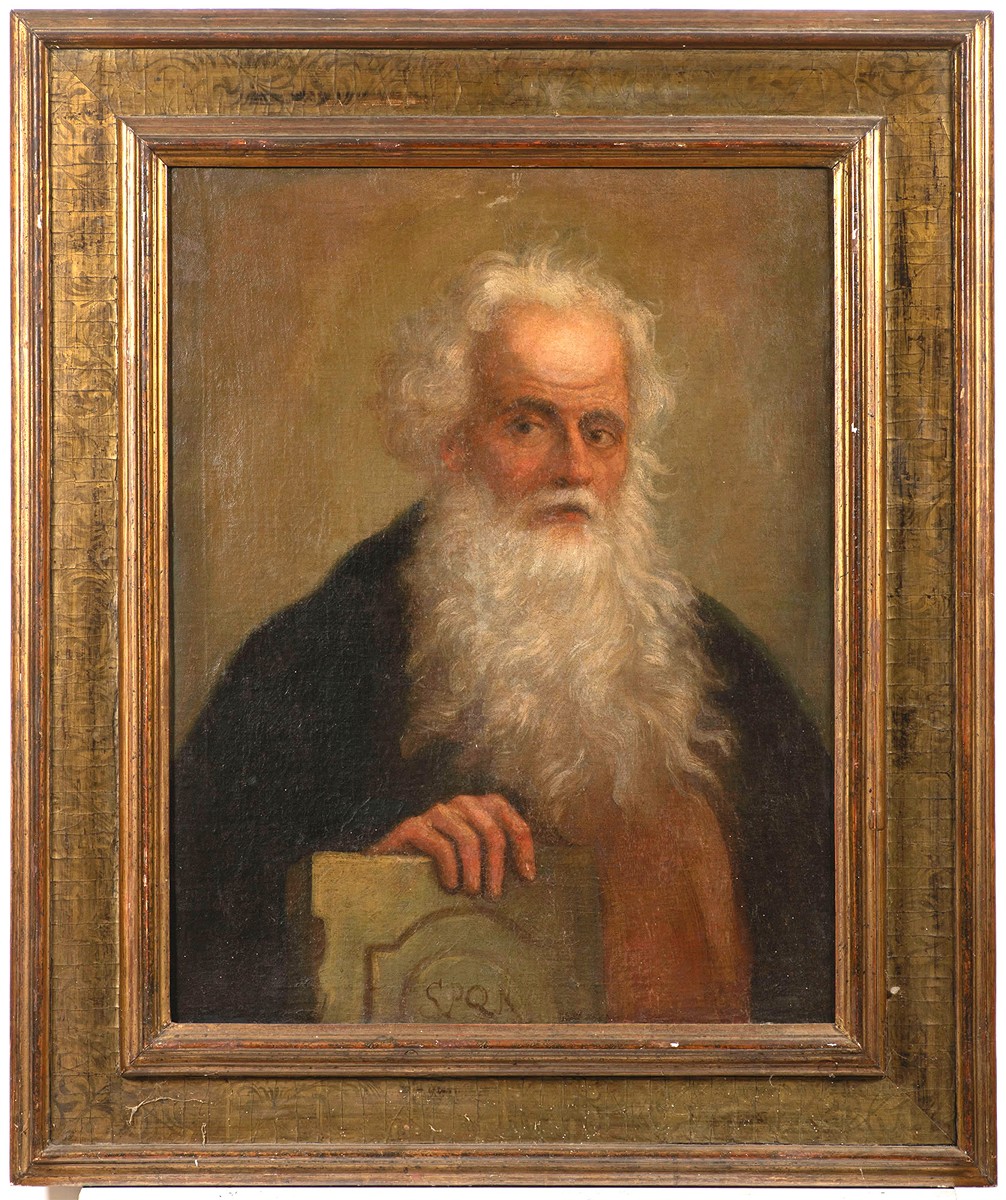 19th century painter - Roman senator with stone tablet