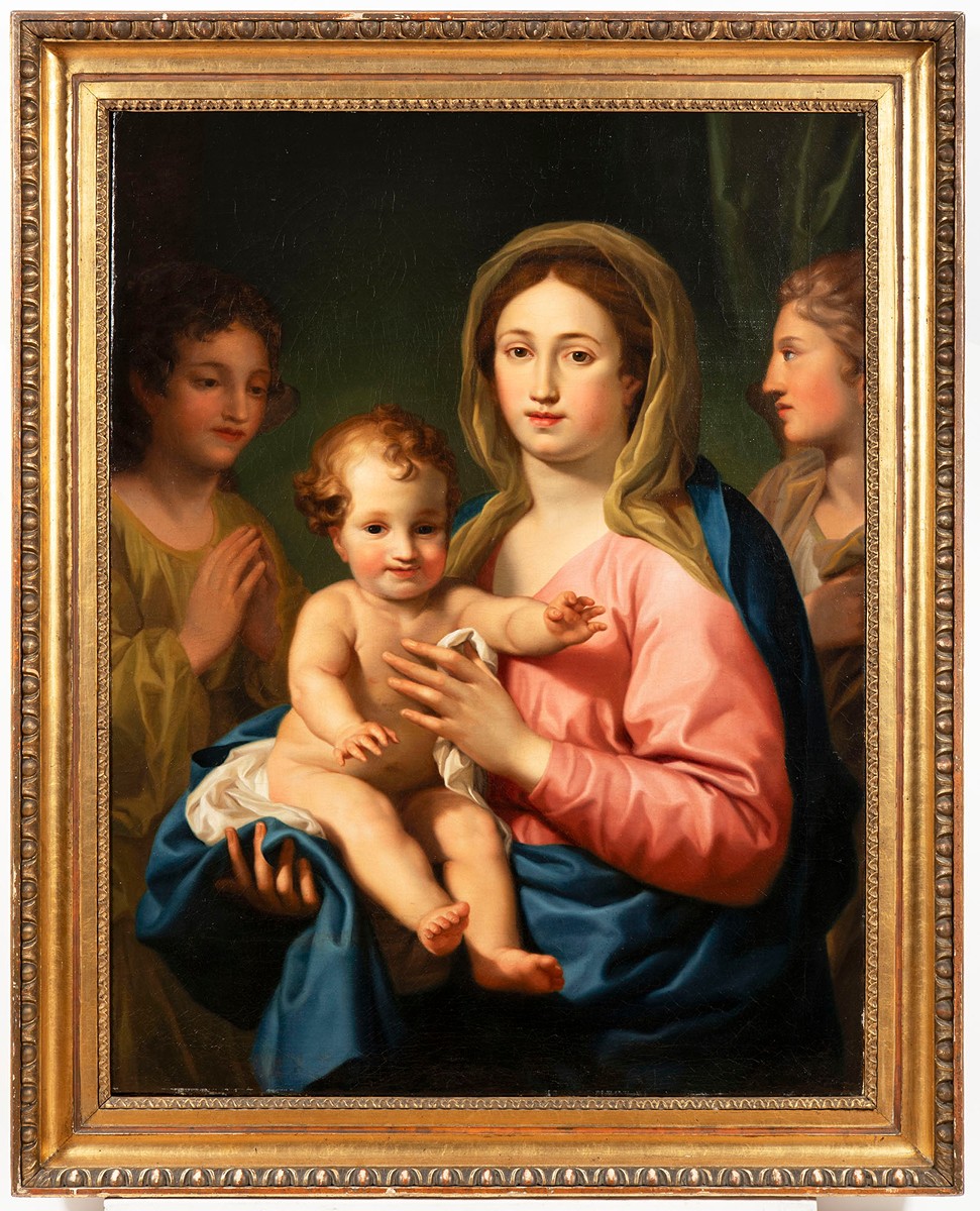 Anton Raphael Mengs (1728 Aussig - 1779 Rome), attributed to - MADONNA WITH THE CHILD AND TWO ANGELS