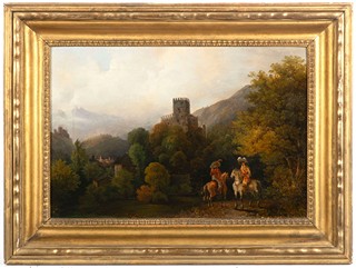 Gottfried Seelos ( 1829- 1900 )- Landscape with two horse riders