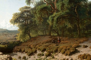 Paul Joseph Constantin Gabriël (1828 – 1903) - Wooded Landscape with Watercourse and Staffage Figures