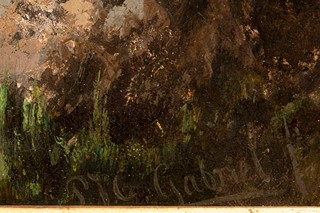Paul Joseph Constantin Gabriël (1828 – 1903) - Wooded Landscape with Watercourse and Staffage Figures