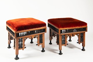 Pair of stools by Giuseppe Parvis (1831-1909) - Pair of stools by Giuseppe Parvis (1831-1909)