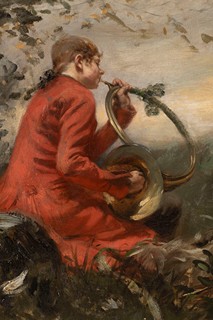 Painter 19th century - Hunters at rest