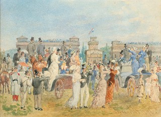 Franz Alt (1821-1905) - The Longchamp Racecourse (Hippodrome de Longchamp) at the Bois de Boulogne.