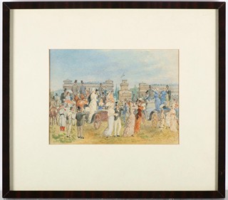 Franz Alt (1821-1905) - The Longchamp Racecourse (Hippodrome de Longchamp) at the Bois de Boulogne.