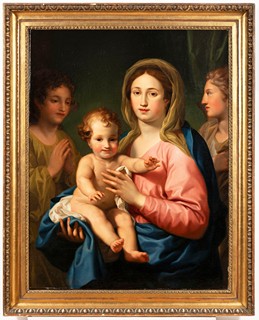 Anton Raphael Mengs (1728 Aussig - 1779 Rome), attributed to - MADONNA WITH THE CHILD AND TWO ANGELS
