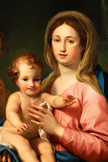 Anton Raphael Mengs (1728 Aussig - 1779 Rome), attributed to - MADONNA WITH THE CHILD AND TWO ANGELS