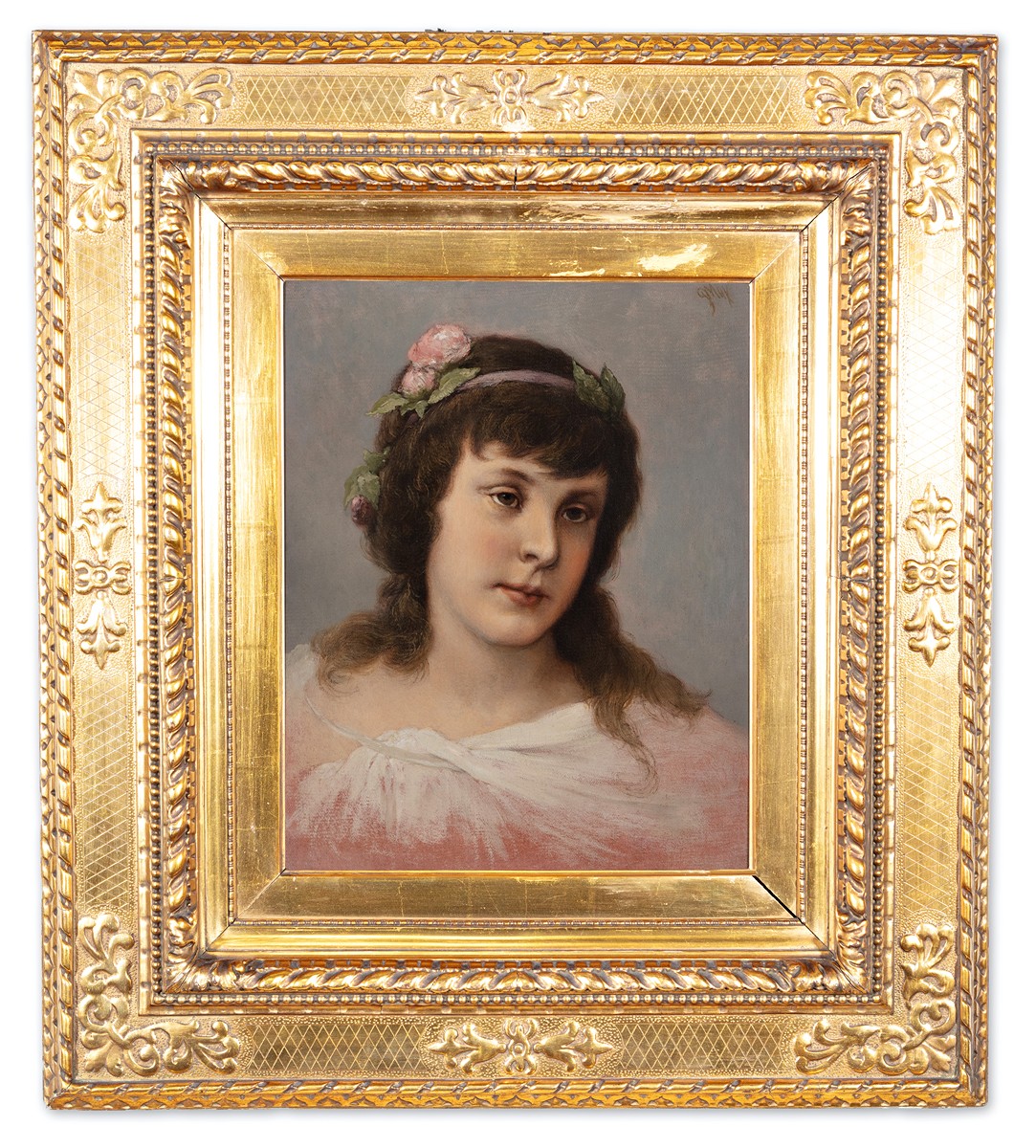 Gabriel von Max (1840 - 1915) - Portrét mladé dívky