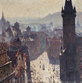 František Líbal (1896 - 1974) - Pohled z Týnského chrámu (velký formát)