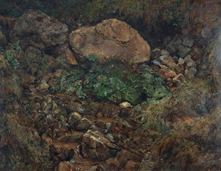 Jan Nowopacký (1821 - 1908) - Horská krajina s potůčkem