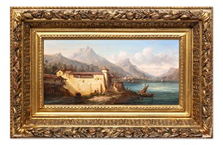 Hugo Ullik (1838 - 1881) - Město u alpského jezera