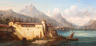 Hugo Ullik (1838 - 1881) - Město u alpského jezera