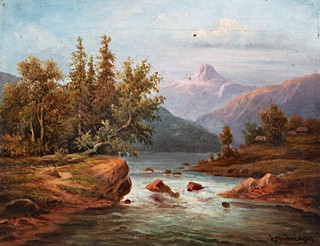 Vilém Ströminger (1845 - 1901) - Alpská krajina
