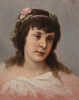 Gabriel von Max (1840 - 1915) - Portrét mladé dívky