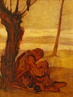 Hanuš Schwaiger (1854 - 1912) - Muzikant (Studie k obrazu Člověk je tu)