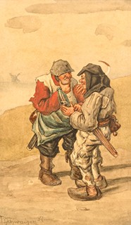 Hanuš Schwaiger (1854 - 1912) - Staří přátelé (První doušek) I. a II.