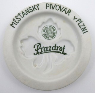 PORCELÁNOVÝ PIVNÍ PODTÁCEK "PRAZDROJ"