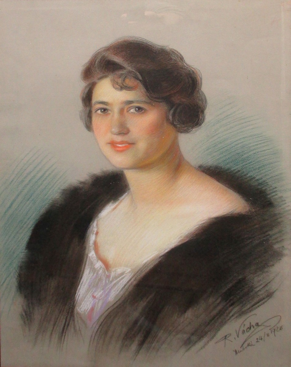VÁCHA Rudolf (1860 – 1939) - Portrét šlechtičny (zámek Hluboká)
