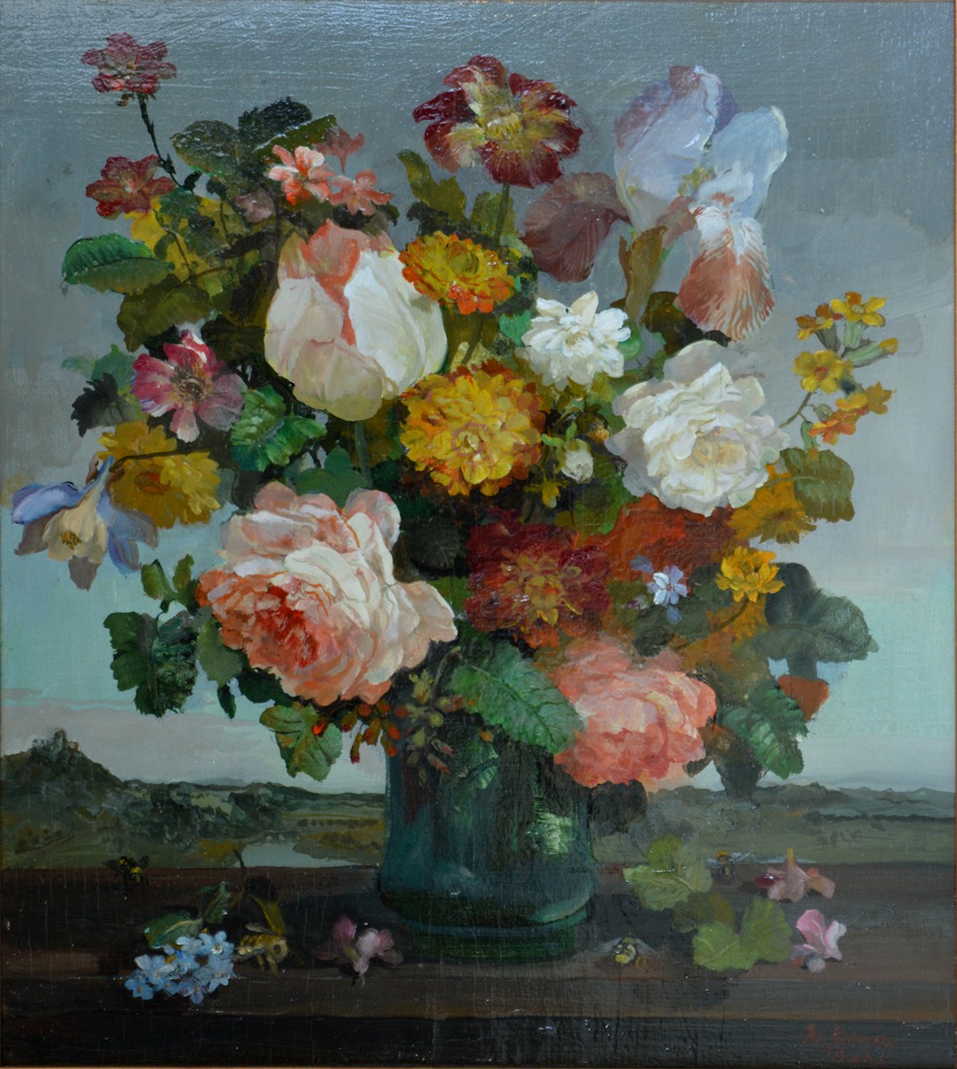 KONEČNÝ Josef (1909 – 1989) - Honosná kytice v krajině
