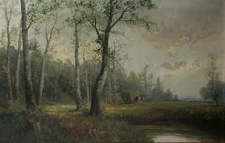 FISCHHOF Georg (1859 – 1914) - Krajina s povozem