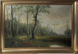 FISCHHOF Georg (1859 – 1914) - Krajina s povozem