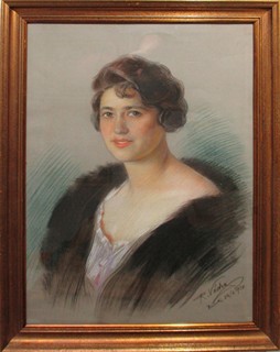 VÁCHA Rudolf (1860 – 1939) - Portrét šlechtičny (zámek Hluboká)