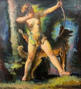 František Xaver Naske (1884 - 1959) - Diana v temném lese