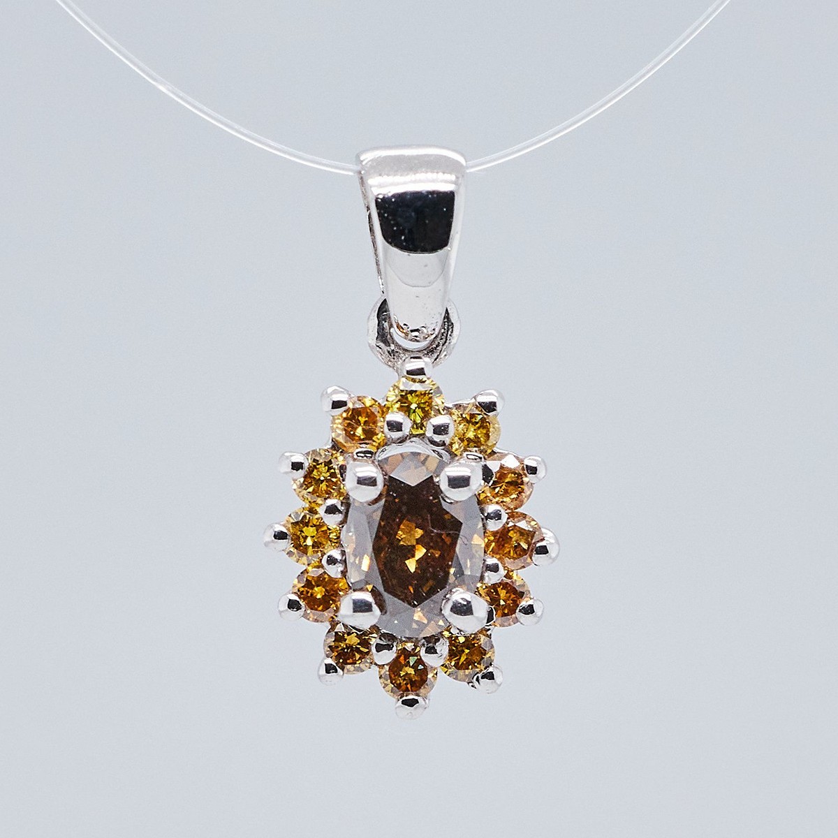 14 kt. Bílé zlato - Přívěsek - 0,40 ct diamant