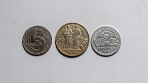 Sada tří historických mincí