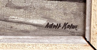 Kohn Adolf (1868-1953) - Motiv z pražského židovského ghetta - Josefovská třída s Novou synagogou