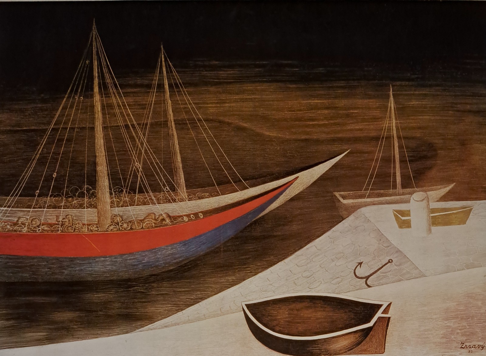 Jan Zrzavý (1890 - 1977) - Spící lodi 1935