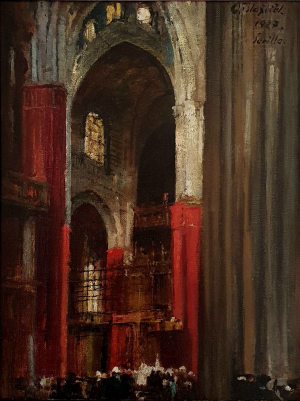 Oldřich Blažíček (1887 - 1953) - Interiér kostela Sv. Kateřiny v Seville (Publikované dílo)