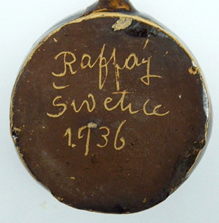 ONDREJ RAFFAY (NAR. 1929) - ŠIVETICE, ROK 1936 - HRNEK Z KERAMIKY S LIDOVÝM VZOREM