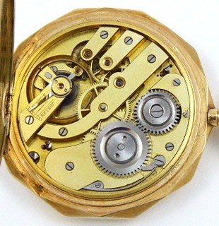 ART DECO ZLATÉ TŘÍPLÁŠŤOVÉ HODINKY - PRECISION WATCH PORTHOS