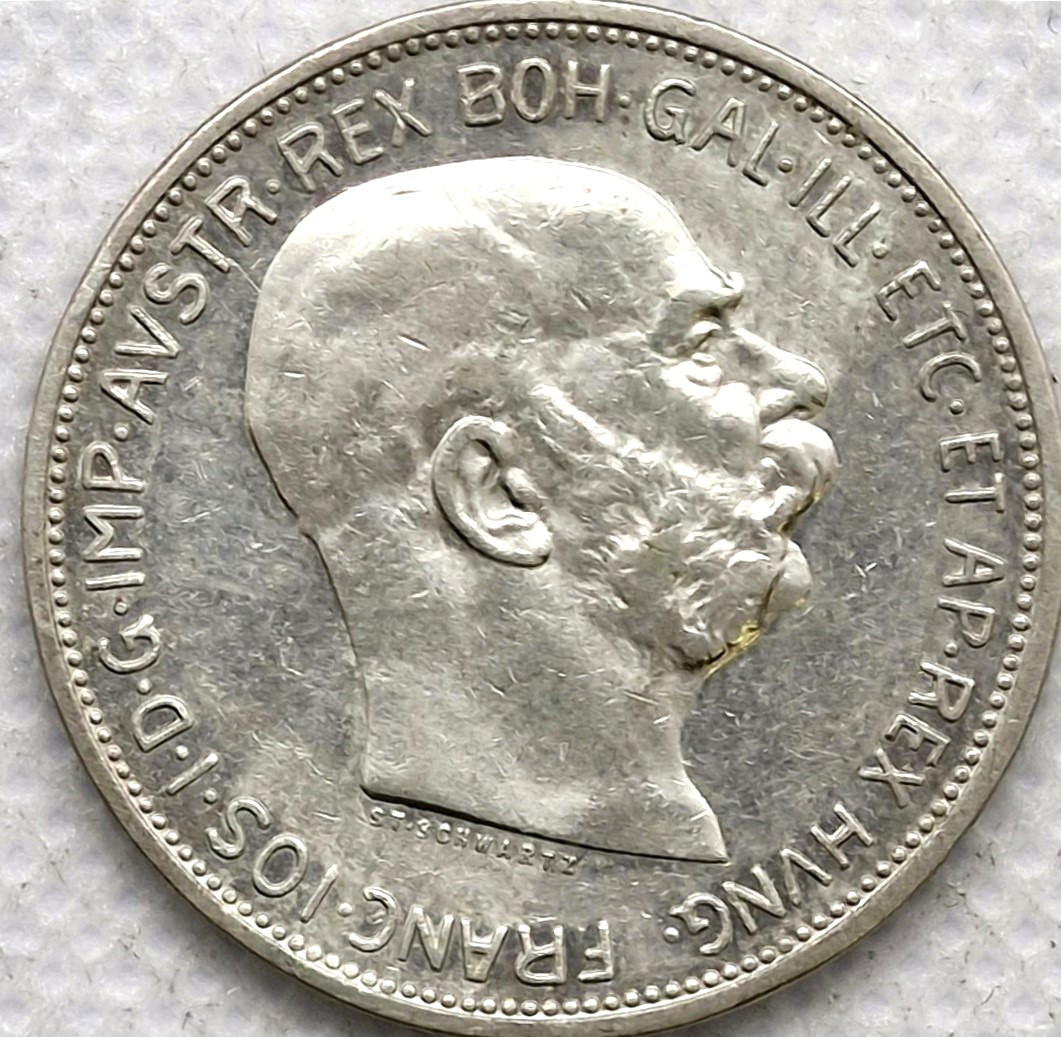 Stříbrná mince 2 corona koruna 1913