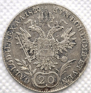 Stříbrný 20 KREUZER / KREJCAR 1829 – A