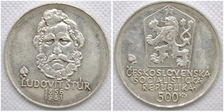 Stříbrná mince 500 Kčs LUDOVÍT ŠTÚR